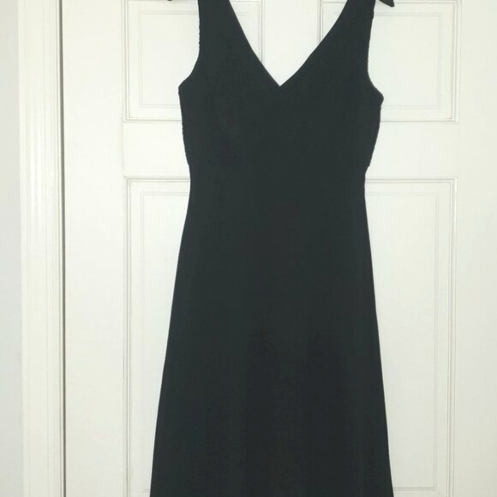 Adrianna Papell Ruched Chiffon Bodice Cocktail Dress Little Black Dress - Picture 12 of 12